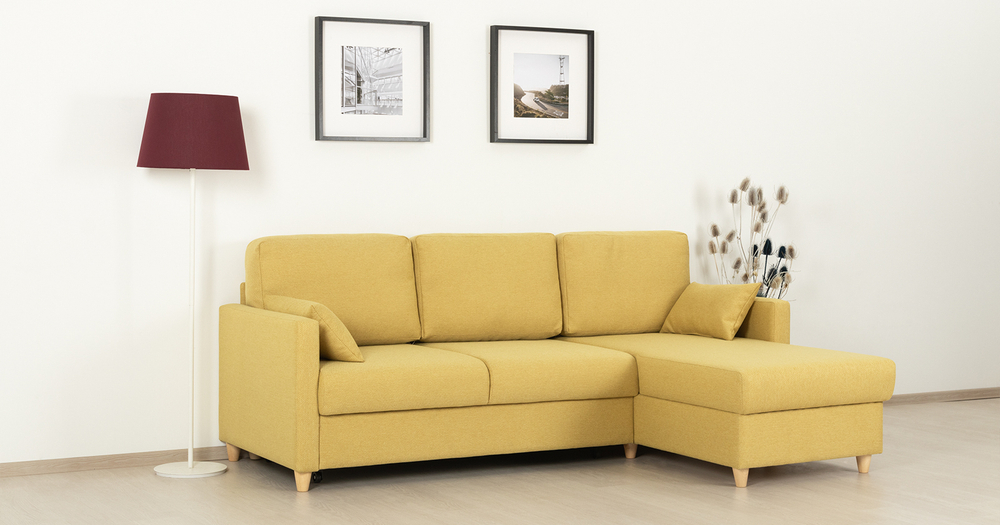 Дилан угловой диван-кровать (желтый)