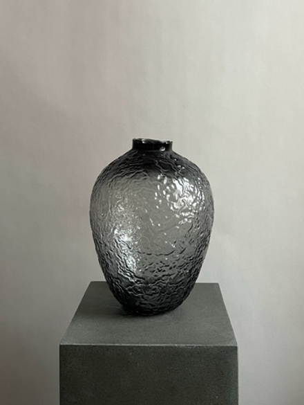 Ваза стеклянная, цвет серый, 22*31 см