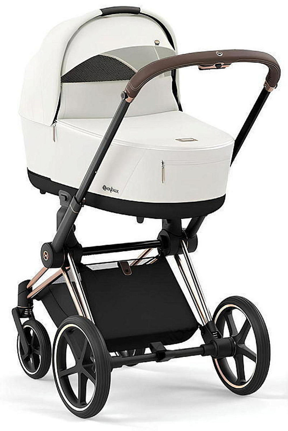 Коляска Cybex Priam IV Rosegold complete и автокресло Cloud G i-Size Fog Grey 3 в 1 Off White