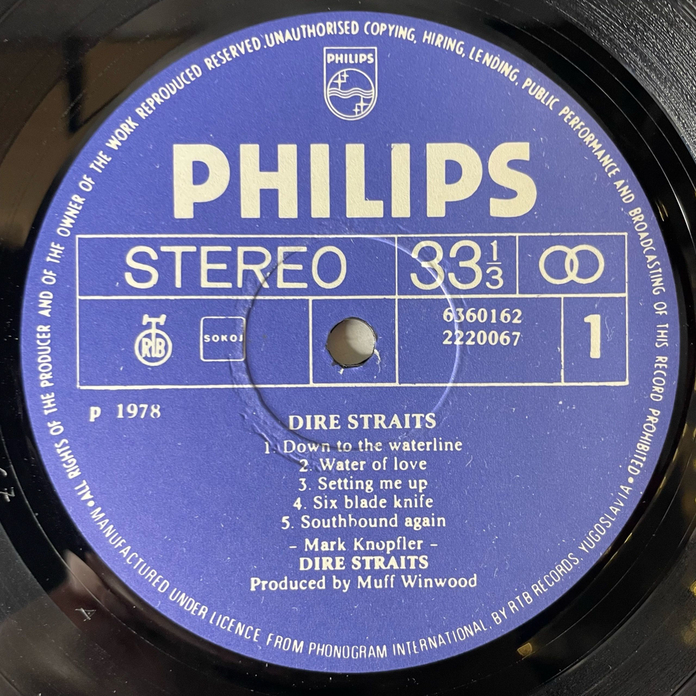 Винтажная виниловая пластинка LP Dire Straits Sultans Of Swing (Югославия 1980)