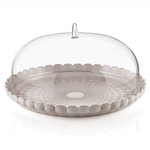 Блюдо сервировочное с крышкой tiffany, D36 см, серо-бежевое