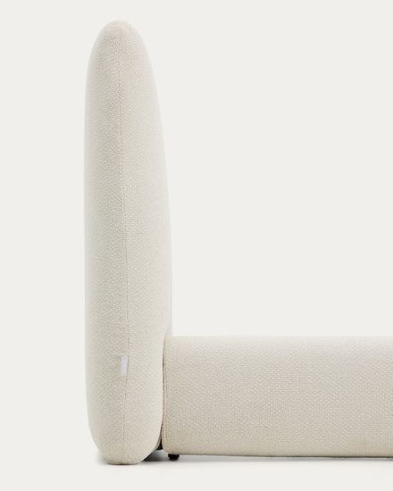 Кровать Martina со съемным чехлом из шенилла цвета экрю 180 x 200