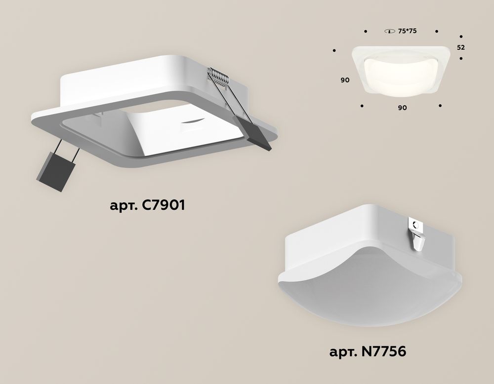 Ambrella Комплект встраиваемого светильника с акрилом MR16 Встраиваемые XC7901014