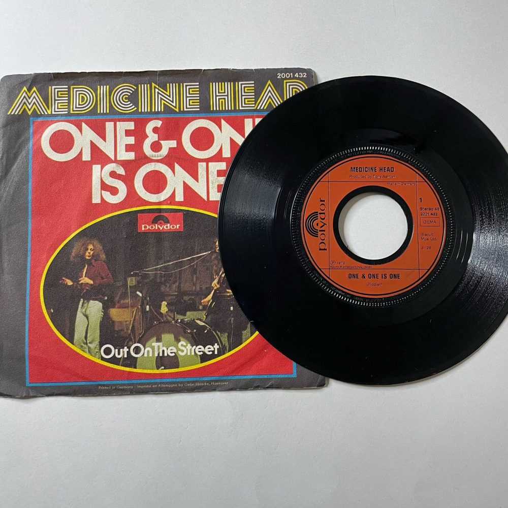 Винтажная виниловая пластинка LP Medicine Head One and One Is One (Germany 1973) 7 дюймов, 45 RPM, Single