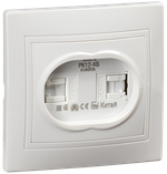 KVARTA Розетка 2-местная компьютерная RJ45 кат.5е РК12-КБ белый IEK