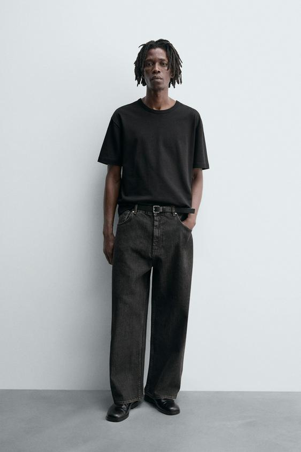 ZARA ДЖИНСЫ WIDE FIT, КОРИЧНЕВЫЙ