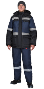 Куртка СИРИУС-ТЕРМИНАЛ зимняя, темно-синяя с черным и СОП
