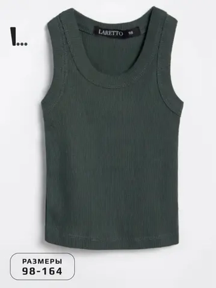 Темно-зеленая майка детская базовая