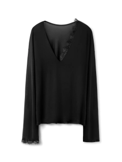 Лонгслив с кружевом