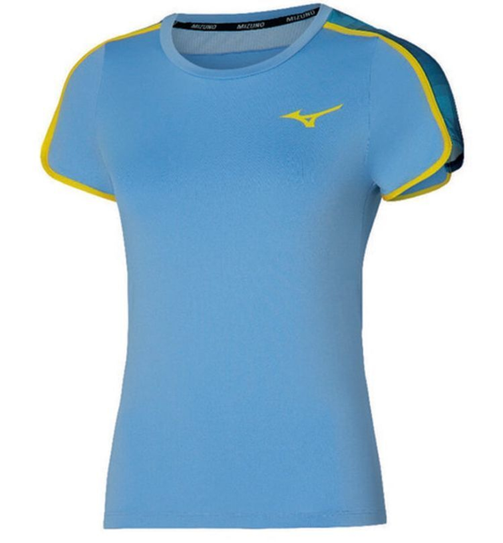 Женская теннисная футболка Mizuno Frontier - небесный