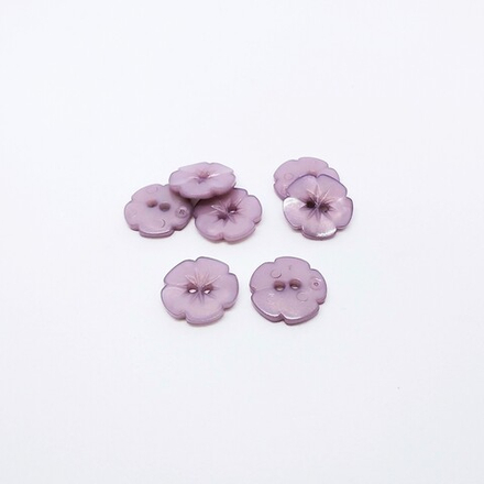 Пуговица №1179 "Цветок", пластик, 15мм, цв.сиреневый