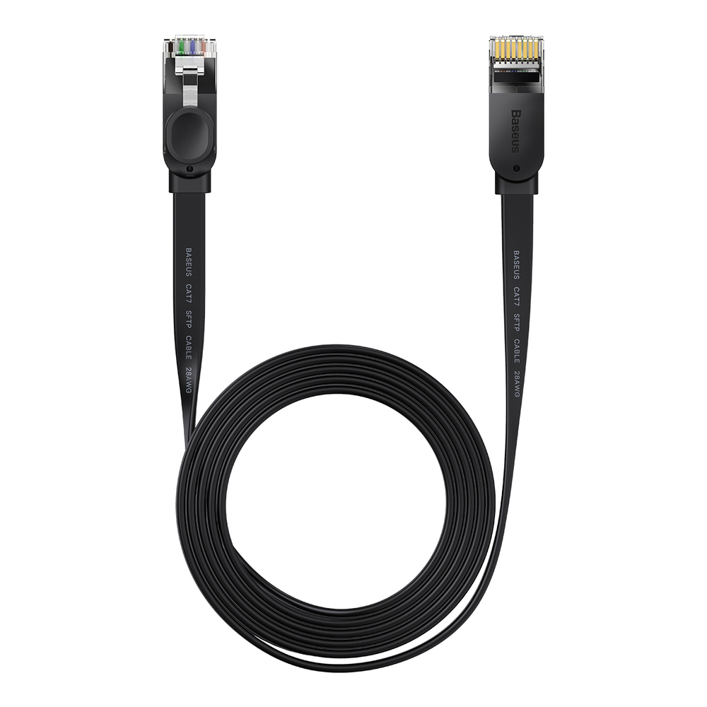 LAN кабель Baseus High Speed Six Types of RJ45 Gigabit Network Cable (Flat) - Black 3m