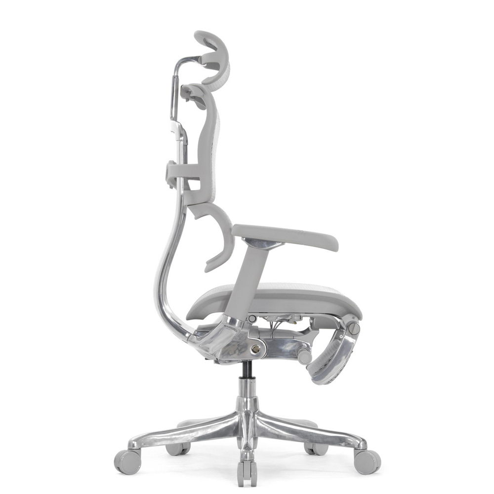 Кресло FALTO Ergohuman Luxury 2 с подножкой ( серый каркас /сетка светлаяT-168-B2 Natural)