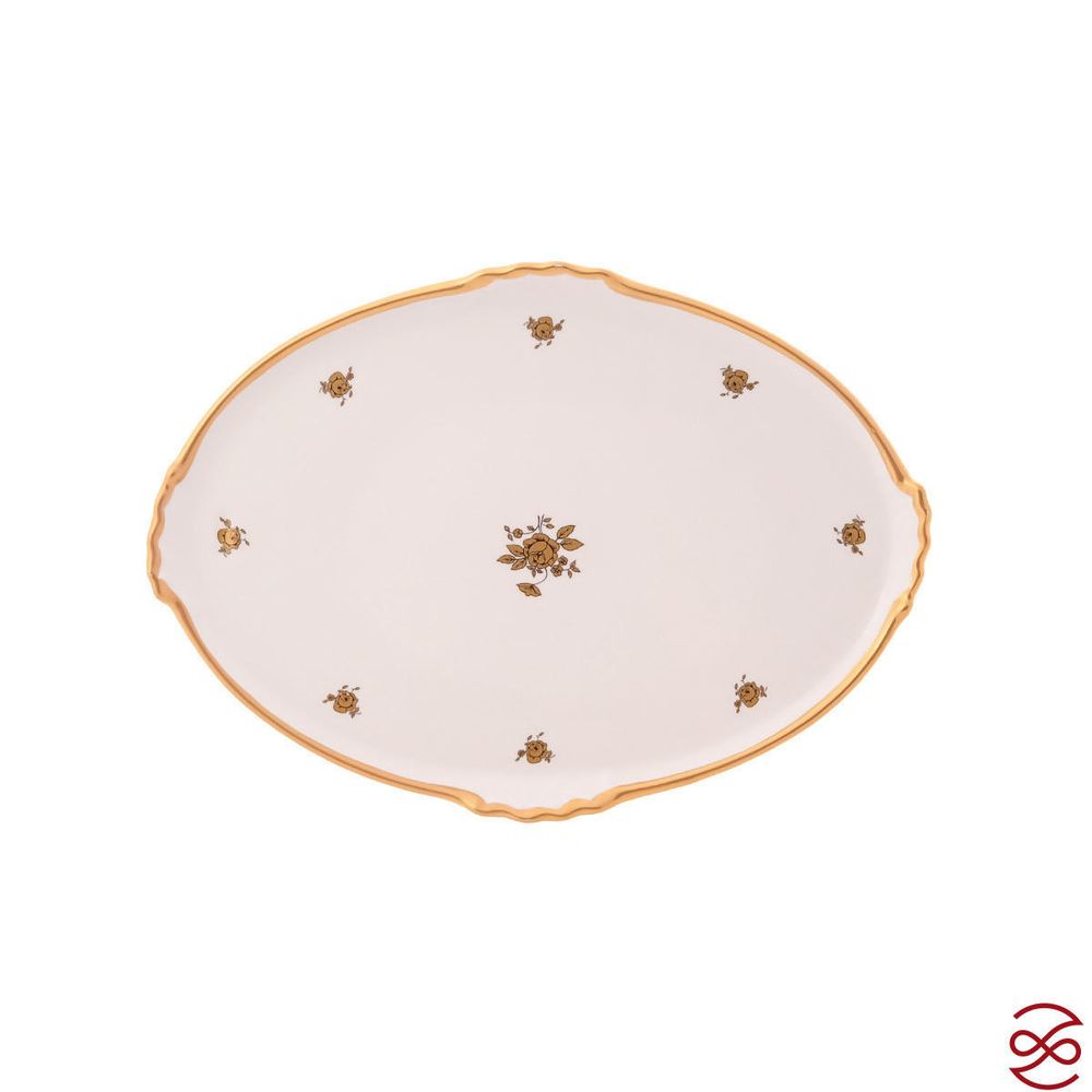 Блюдо овальное Queen's Crown Золотая роза 37 см