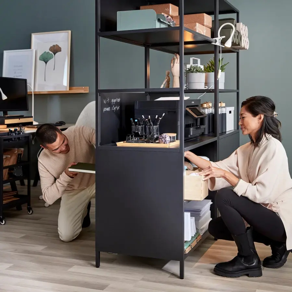 Шкаф с раздвижными дверями - IKEA TROTTEN/ТРОТТЕН ИКЕА, 180х80 см, черный