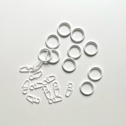 Белые кольца с крючком 10 шт Ø16