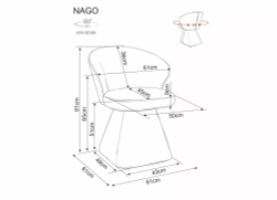 Стул SIGNAL NAGO Noelle 30 бежевый, поворотный