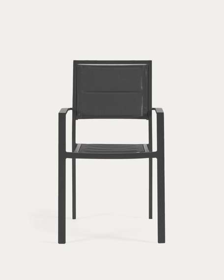 Уличный стул Sirley из алюминия и черного текстиля