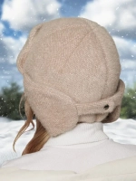 Шапка ушанка зимняя вязаная на флисе