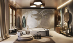 Штанга Anello Gessi, h900 мм, с душевой лейкой и отводом воды, цвет Brass Brushed PVD