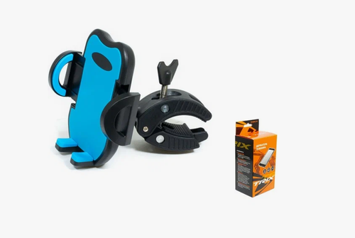 Держатель мобильного телефона TRIX, максимальная ширина 95мм, крепление на руль, пластиковый, сине-черный