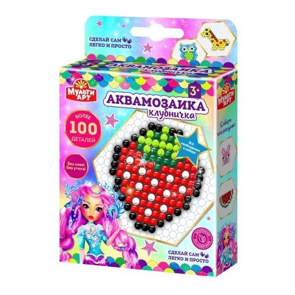 Аквамозаика "Клубничка" 100+ бусин 100-AQUAMOS-8 (Мультиарт)
