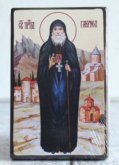 Икона под старину А5. Дерево, холст (святые мужи)