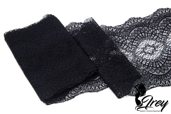 264 Кружево эластичное 18 см, Италия, черный 170