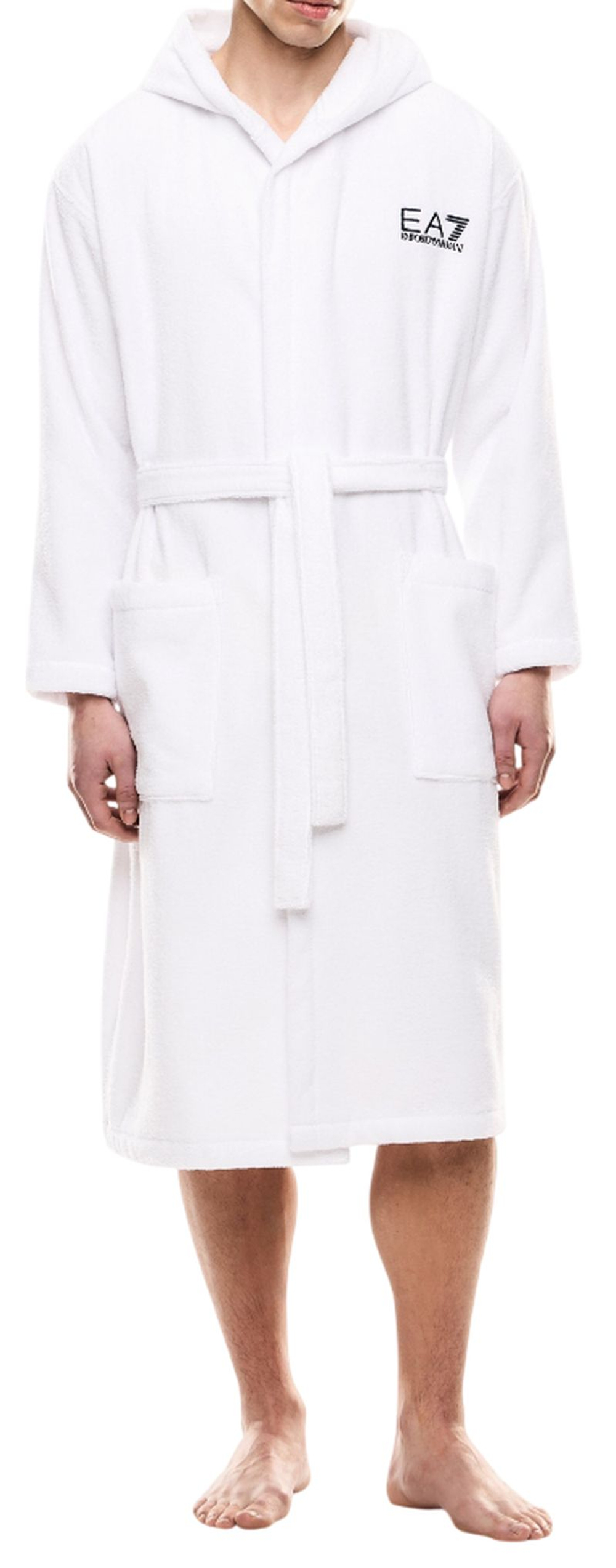 Теннисное полотенце EA7 Cotton Terry Bathrobe - white