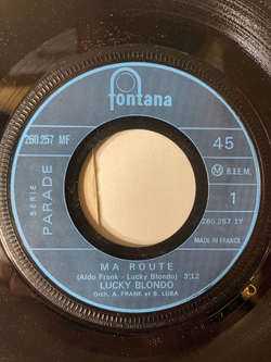 Винтажная виниловая пластинка LP Lucky Blondo Ma Route, Sous Les Arcades (France 1969) 7 дюймов
