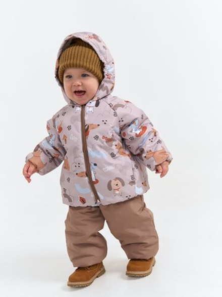 Куртка демисезонная "Мой щенок/Беж" 0+