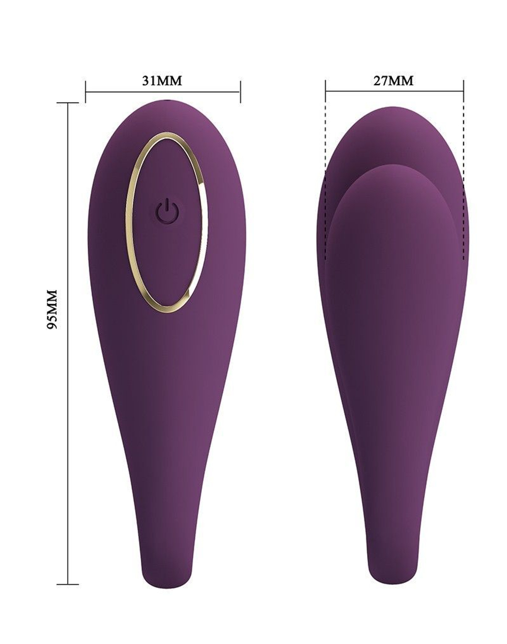 Фиолетовый вибратор для двоих August (Цвет: фиолетовый)