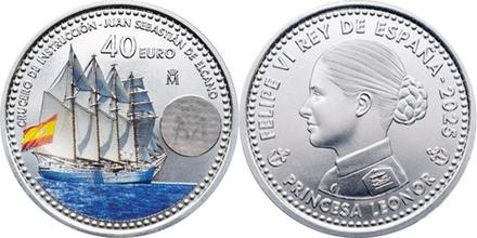 Испания 40 евро, 2025 Круиз принцессы Астурийской Леоноры