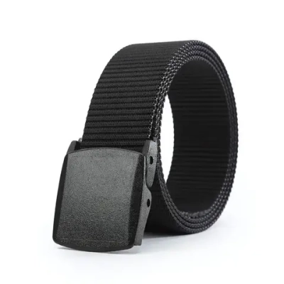 Ремень туристический 1,2м пластиковая пряжка, цвет черный