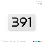 Номер на дверь 391, табличка на дверь для офиса, квартиры, кабинета, аудитории, склада, белая 120х70 мм, Айдентика Технолоджи