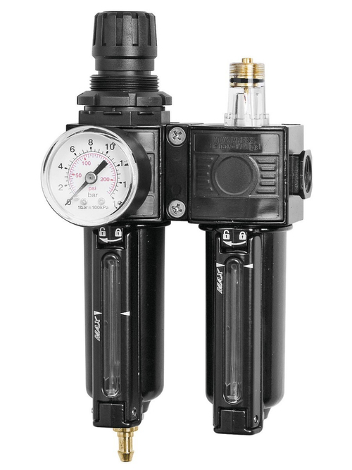 Воздушный фильтр - регулятор и лубрикатор, Ø 1/4 "- от 0 до 12 бар