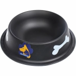 Миска из нержавеющей стали с силиконовым нескользящим ободком «ЛЮБИМЫЙ БРО», цвет черный, 16см (наклейка)