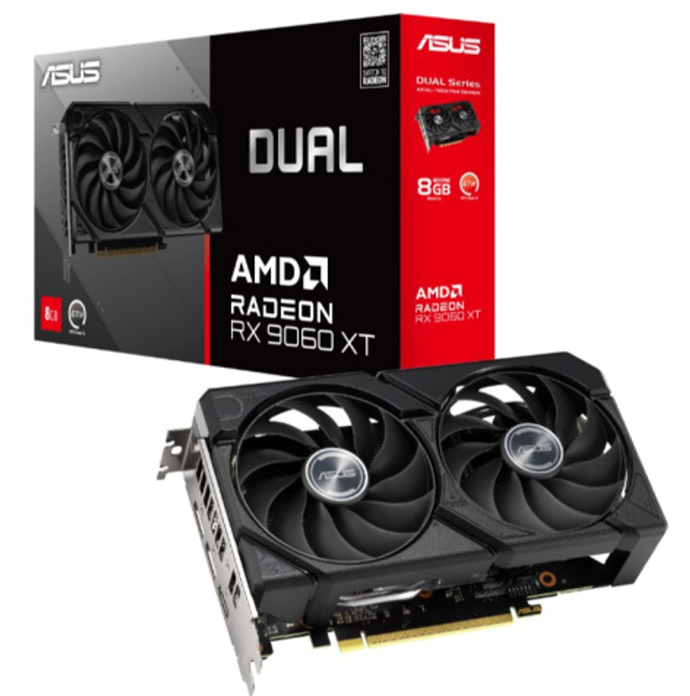 Видеокарта ASUS Radeon RX 9060 XT DUAL (DUAL-RX9060XT-8G)