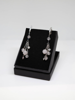 Серьги из розового кварца и циркония