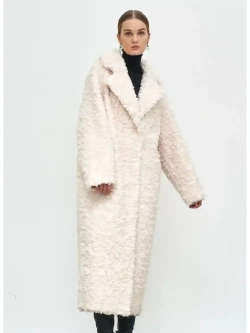 Шуба чебурашка длинная из овечьей шерсти, SilverFox (арт.S1072rm09bz)