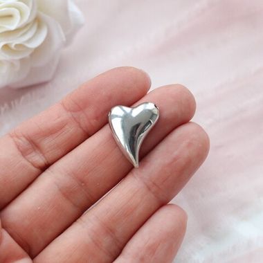 Подвеска (спейсер) Сердце 20*17 мм, родий, П872