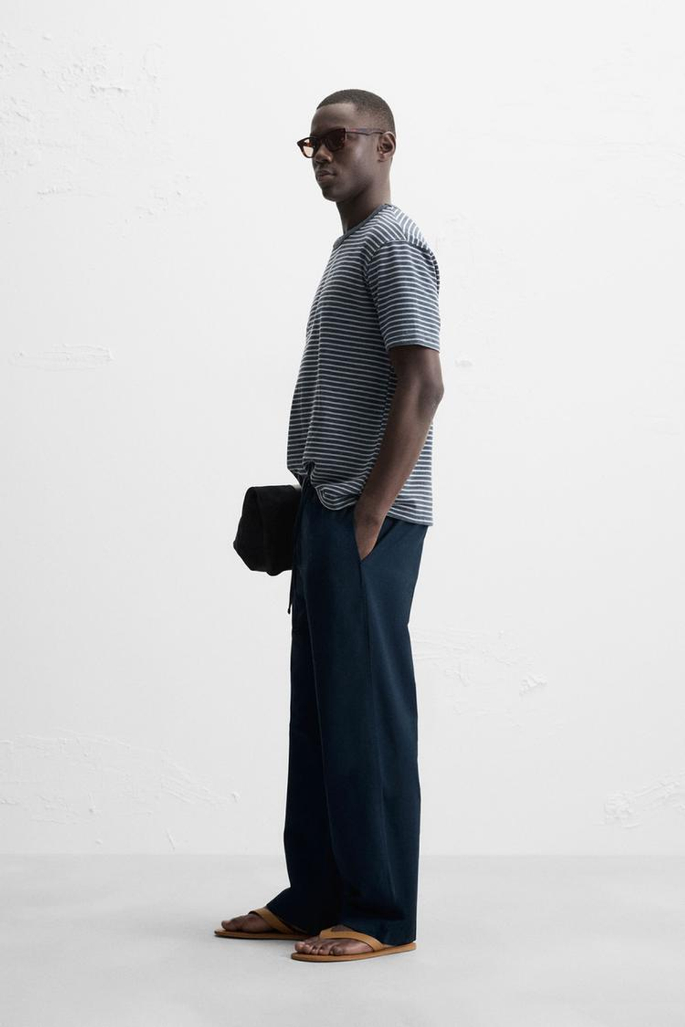 ZARA ЖАККАРДОВАЯ ТОЛСТОВКА В ПОЛОСКУ, ИНДИГО