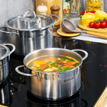 Ковш нерж, 1.8 л, крышка стекло, металл ручка, индукц, Daniks, Бонн, GS-01319-16SP