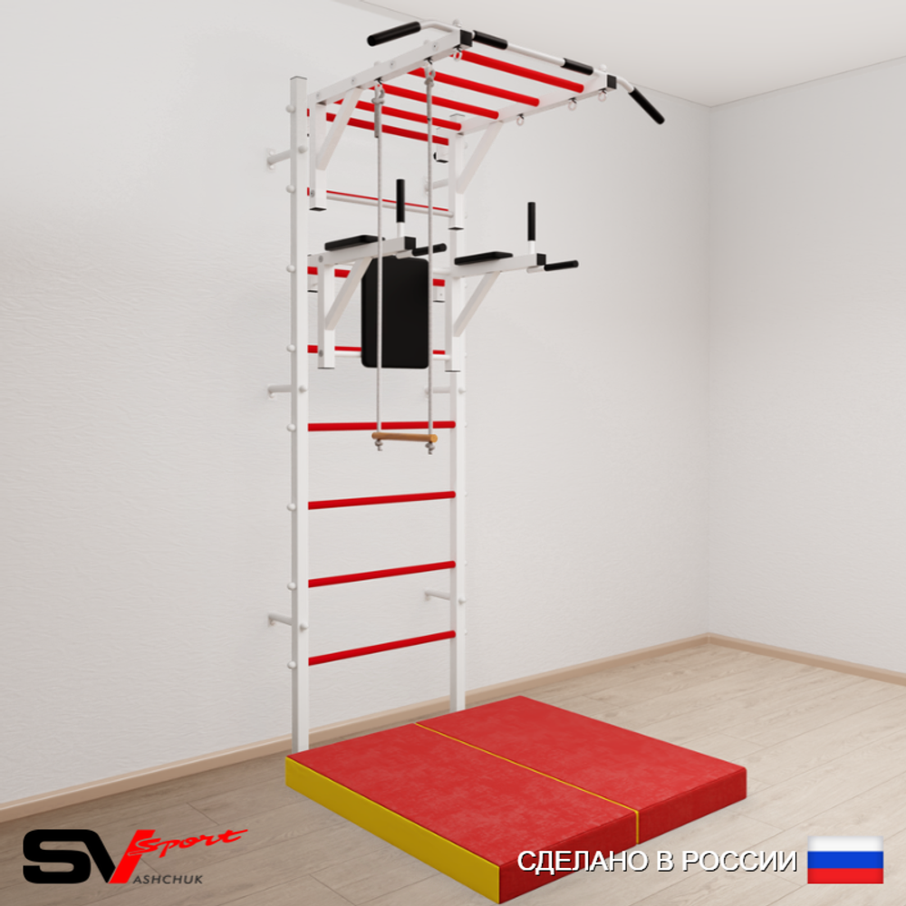 Шведская стенка Sv Sport 5434 (Турник рукоход/Брусья/Трапеция/Мат 1м)