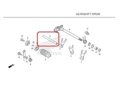 24321-KYJ-900. Вал (ось) вилок переключения Honda CRF250L, CBR250/300.