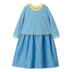 Голубое платье с кантом