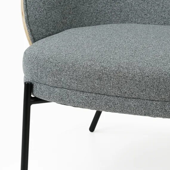 Лаунж-кресло Rosin, серая обивка, шпон ясеня