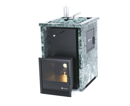 Банная печь ИзиСтим Анапа - М2 в трехстороннем кожухе с открытым верхом