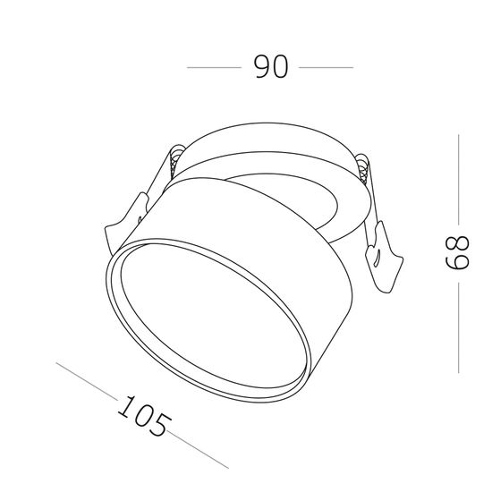 ST651.538.14 Встраиваемый поворотный светильник Белый LED 1*14W 3000K 1 100Lm Ra>90 120° IP20 D105xH Встраиваемые светильники