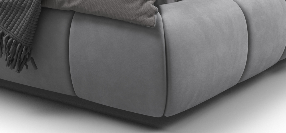 Босс Дрим Кровать+ПМ 160 Велюр Монолит сталь